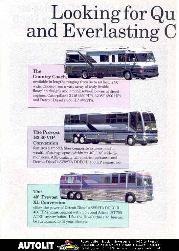 1991 Country Coach Prevost Affinity Motorhome RV Ad