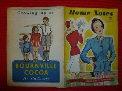 Vintage Home Notes Magazine 29~3~1946 Cut Out Coat Pre~Fab Houses Sack 