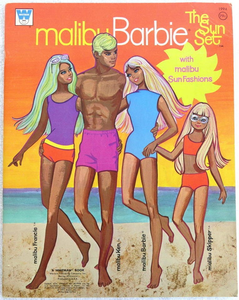 1972 MALIBU BARBIE PAPER DOLL BOOK #1994 ~UNCUT~ WHITMAN