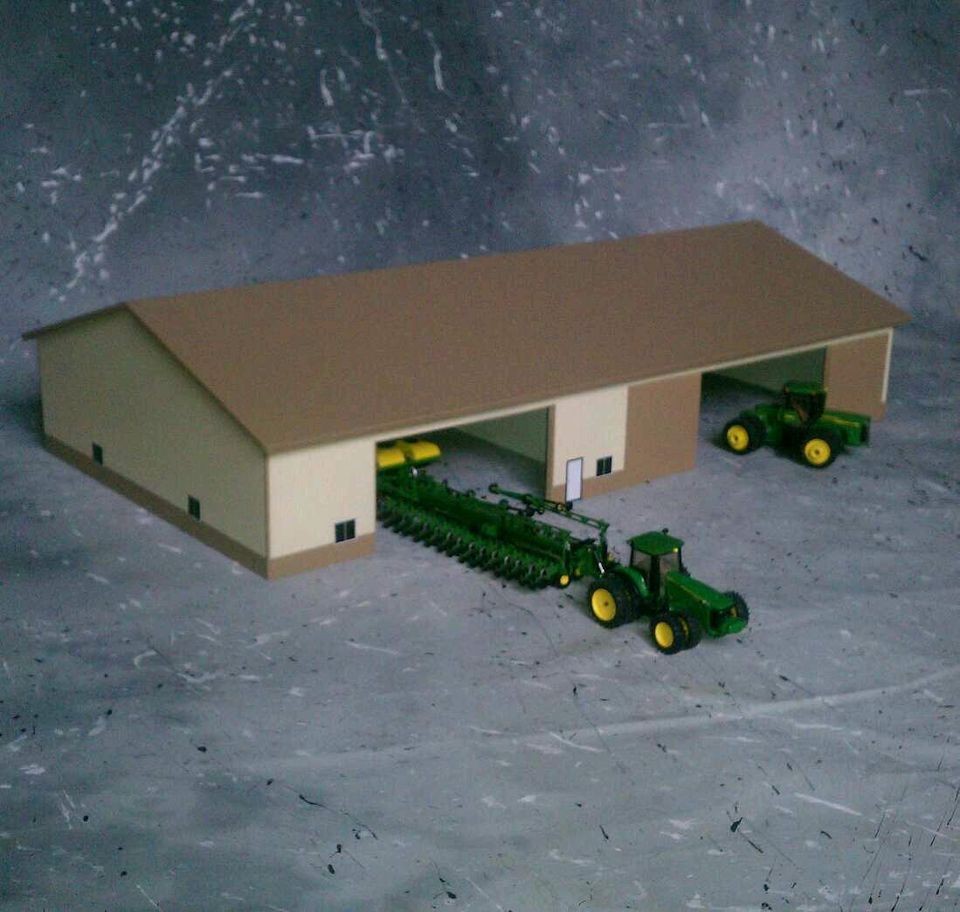 custom Farm Machine Shed 1/64 scale 70x130 tan/almond