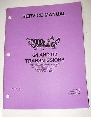 Grasshopper Service Manual G1 and G2 Transmissions