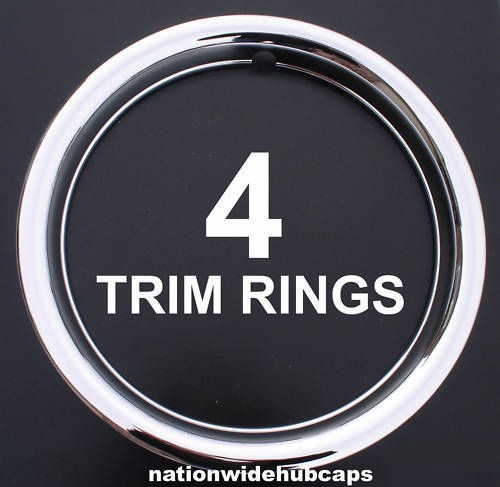 SET OF 4 13 CHROME WHEEL TRIM RINGS BEAUTY RIM RING GLAMOUR BANDS 