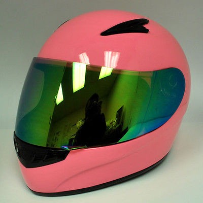 New Youth Kids Motorcycle Full Face Helmet Glossy Pink Size S M L XL 