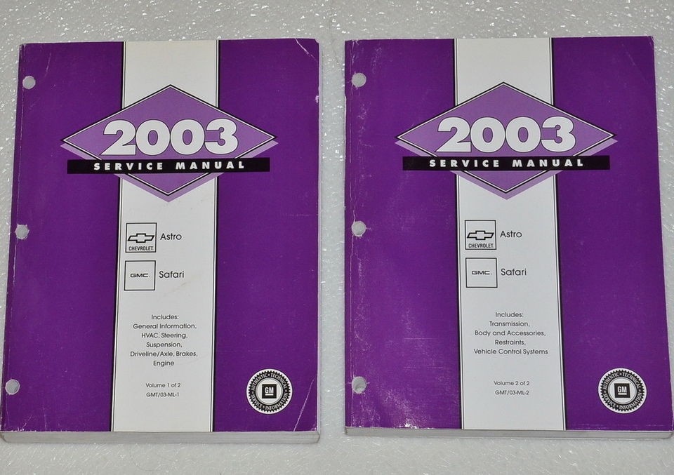 2003 CHEVY ASTRO VAN GMC SAFARI VAN Shop Service Manual Set LT SLT SLE 
