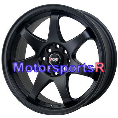   522 Flat Black Concave Rims Wheels 4x100 03 04 05 06 Scion xB xA +25