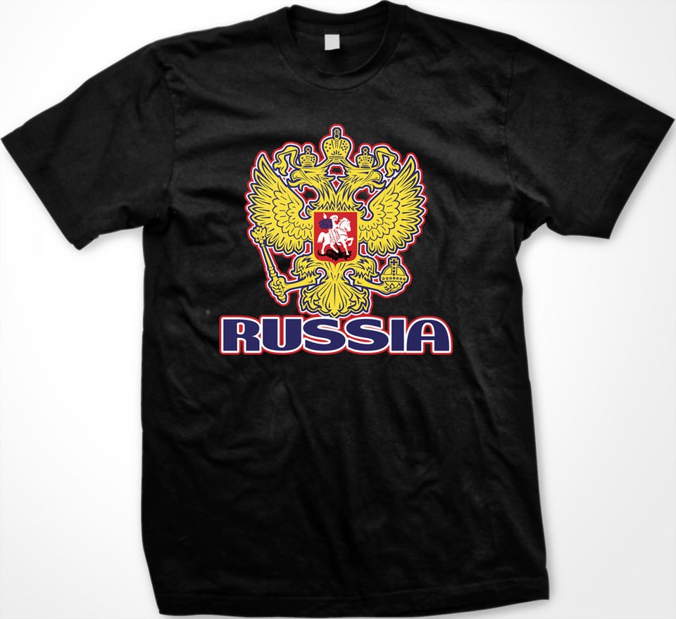 Russian Coat Of Arms Mens T shirt Russia Flag Olympic Games Federation 