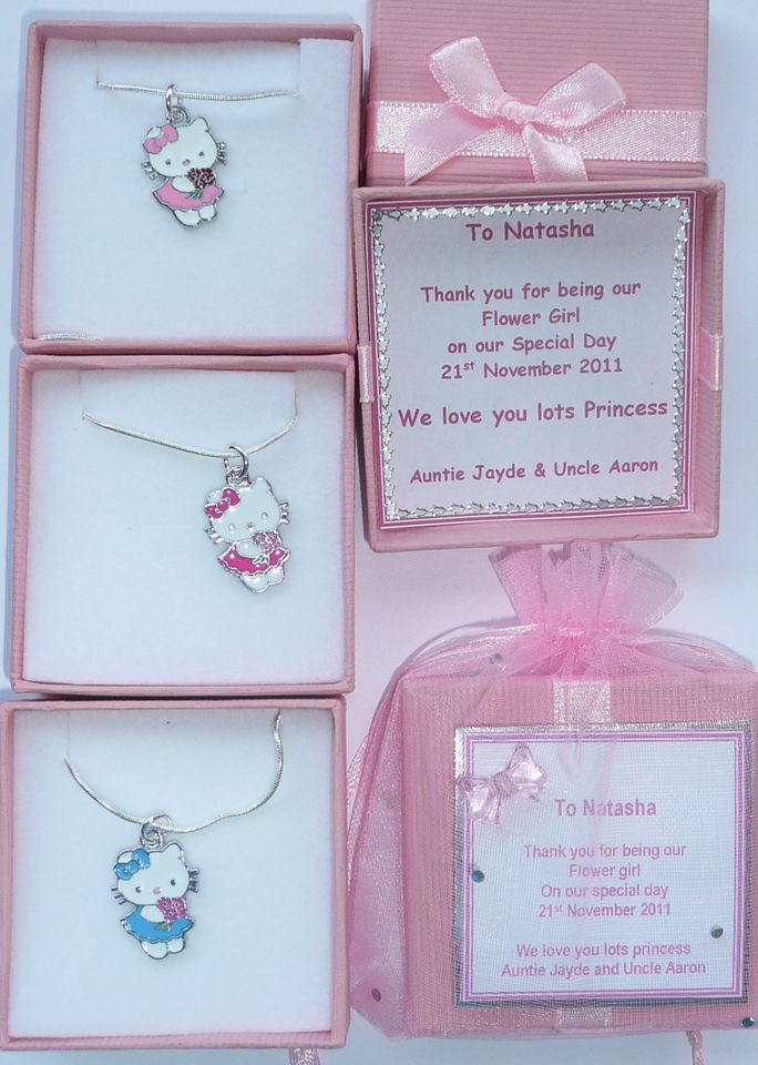 Hello Kitty Charm Necklace in Personalised Box Birthday, Bridesmaid 