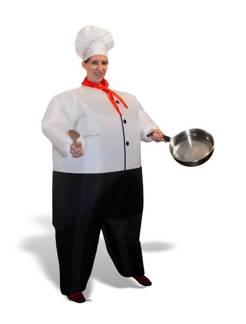 Blow Up Inflatable Inflated Fat Chubby Chef Halloween Adult Air Blower 