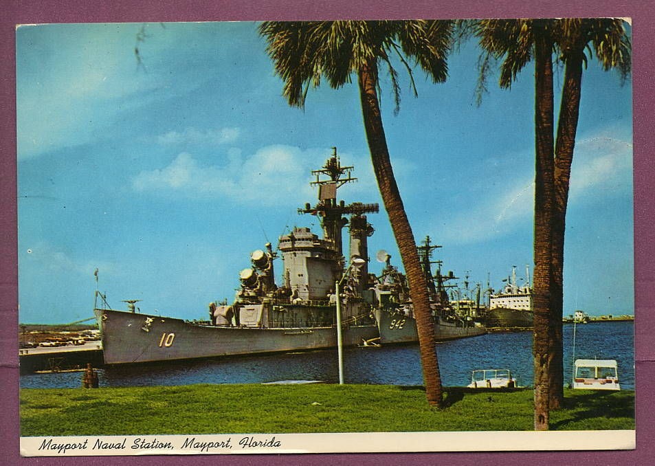   PC Guided Missile Cruiser CG 10 USS Albany Mayport Naval Station Card