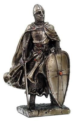 MEDIEVAL KNIGHT 7 TALL CRUSADER TEMPLAR GUARD STATUE FIGURINE SUIT OF 