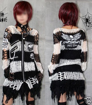 Visual Kei Punk Gothic kimono lolita coat Sweater emo w