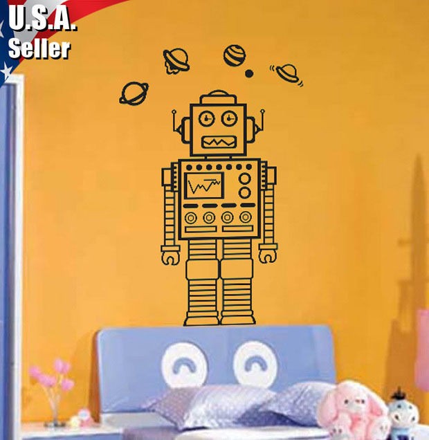 Wall Decor Art Vinyl Removable Mural Decal Sticker Nursery Lego Robot 