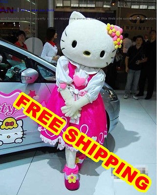 New Hello Kitty Adult Mascot Costume Fancy Party dress Size women men 