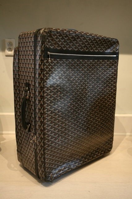 AUTHENTIC Goyard Travel Luggage Suitcase Black White Orange