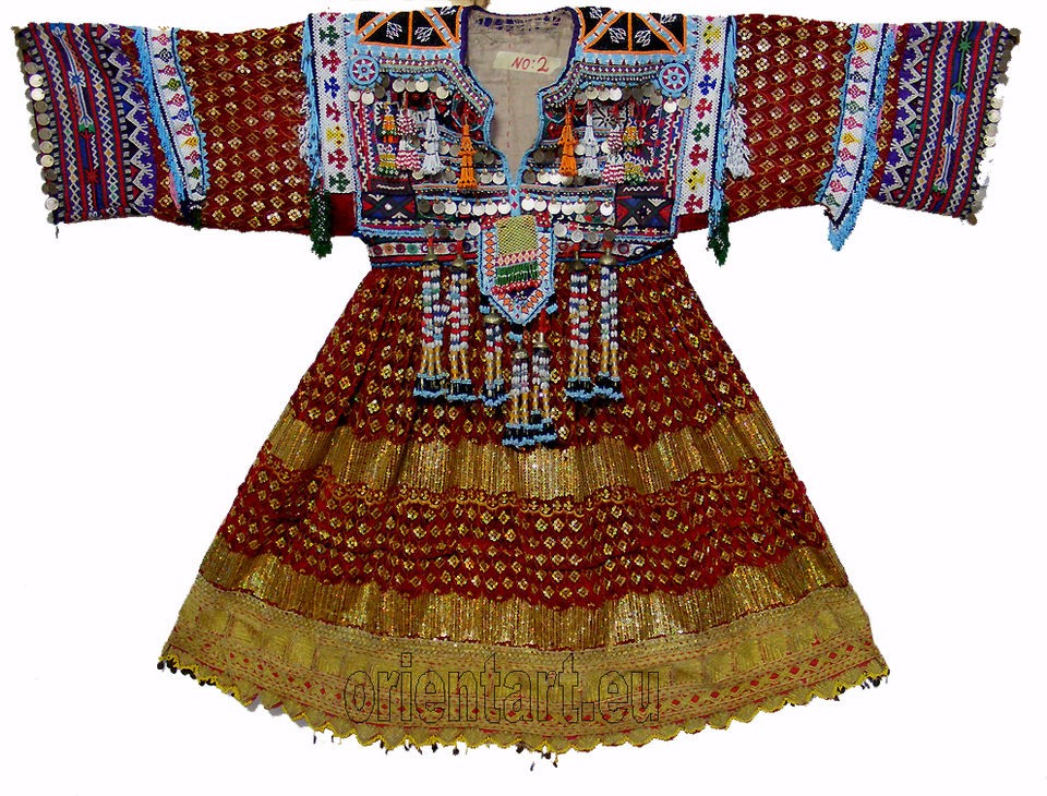 Vintage afghanistan ethnic traditional dress costume Nomaden afghan 