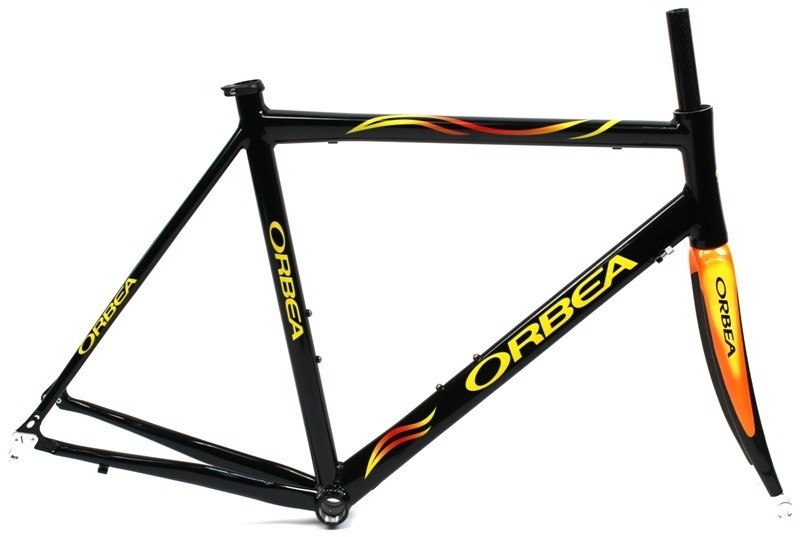 2010 ORBEA AQUA 57cm Road Bike Frameset Aluminum W/ Carbon Fork Black 