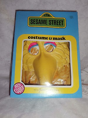 Vtg Ben Cooper Sesame Street BIG BIRD Halloween Costume & Mask With 