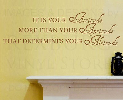 Wall Decal Sticker Quote Vinyl Art Removable Attitude is Most 