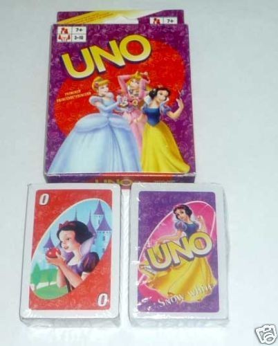 UNO Playing Cards Game DISNEY PRINCESS Sealed New Cinderella Snow 