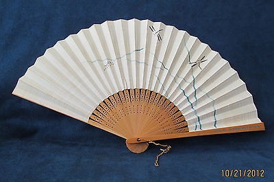 Pan American Airlines Folding Fan With Dragon Flies   Made in Japan