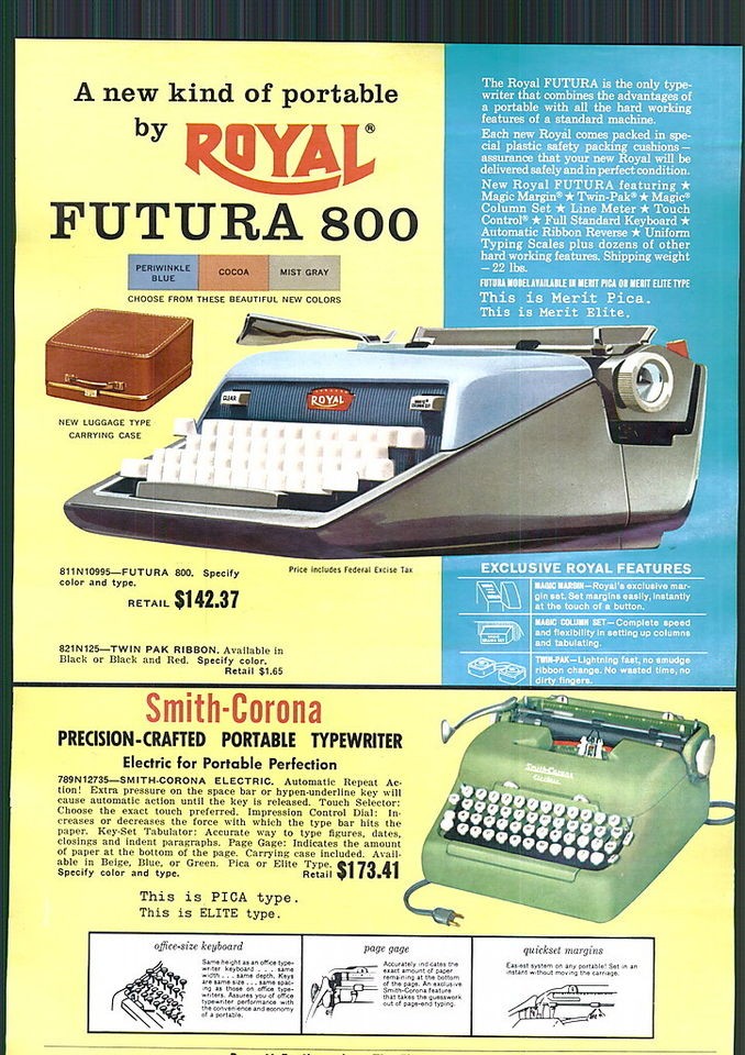   Portable Typewriters Royal Smith Corona Adding Machine Cash Registers