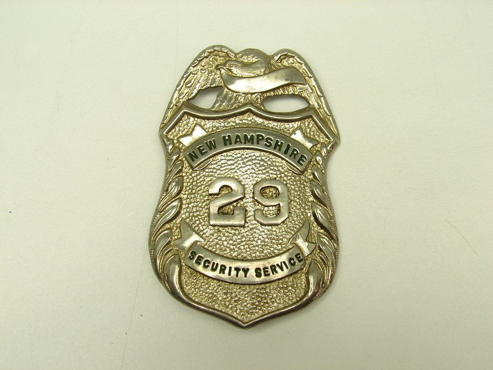 Antique Vintage New Hampshire Security Service Badge Obsolete