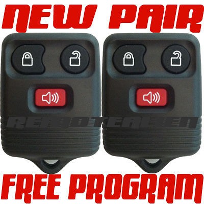PAIR NEW 3 BUTTON FORD KEYLESS ENTRY REMOTE KEY FOB TRANSMITTER ALARM 