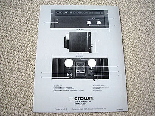 Crown D 300A series II, power amplifier brochure, #1