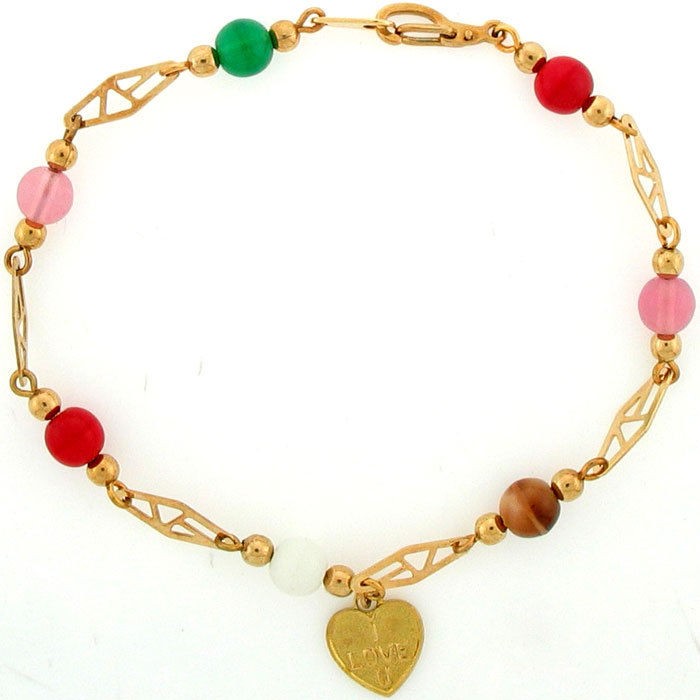 Amulet for Family LOVE 14k Gold Overlay Bracelet