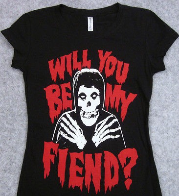 MISFITS T shirt Womens Juniors SzM Will You Be My FIEND? Tee Danzig 