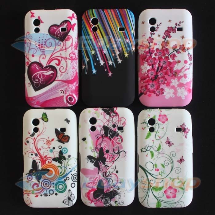6x BUTTERFLY FLOWER SOFT SKIN CASE COVER MASK FOR Samsung Galaxy Ace 