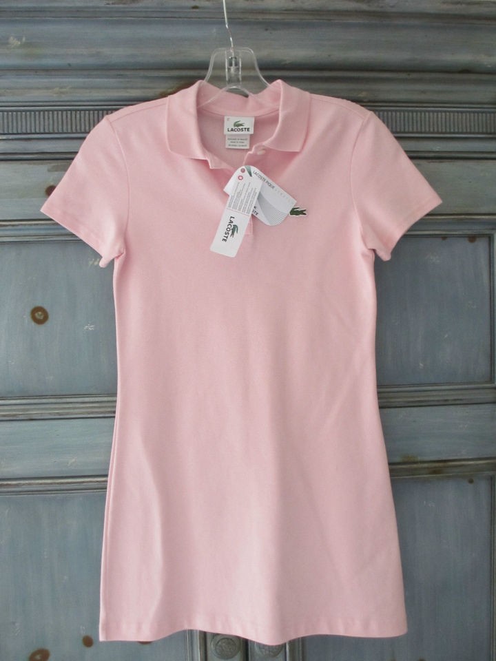 lacoste polo s s light pink dress juniors size 12 new