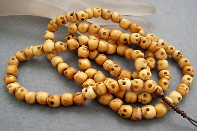 108 ox bone skull beads buddhist prayer mala necklace from