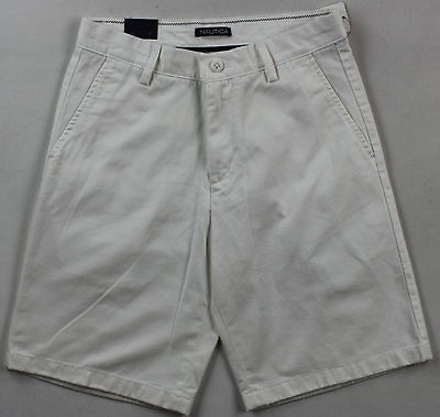 new nautica mens khakis shorts sz 30 sail white $ 35
