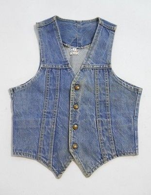 Vintage 80s GWG Scrubbies UNION MADE Womens WORK WEAR Denim JEAN Vest 