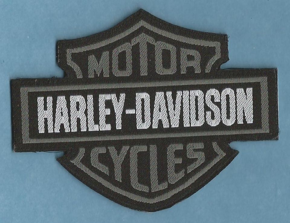 harley davidson grey woven sew iron on patch from united