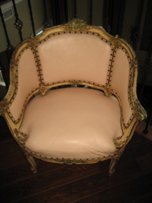 antique vintage french shabby glam bergere chair 