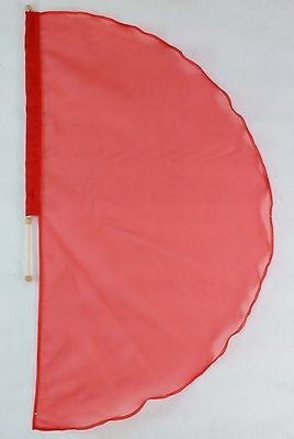   Worship Dance Flag w Pole   Angels Wing   Sheer Organza   Red
