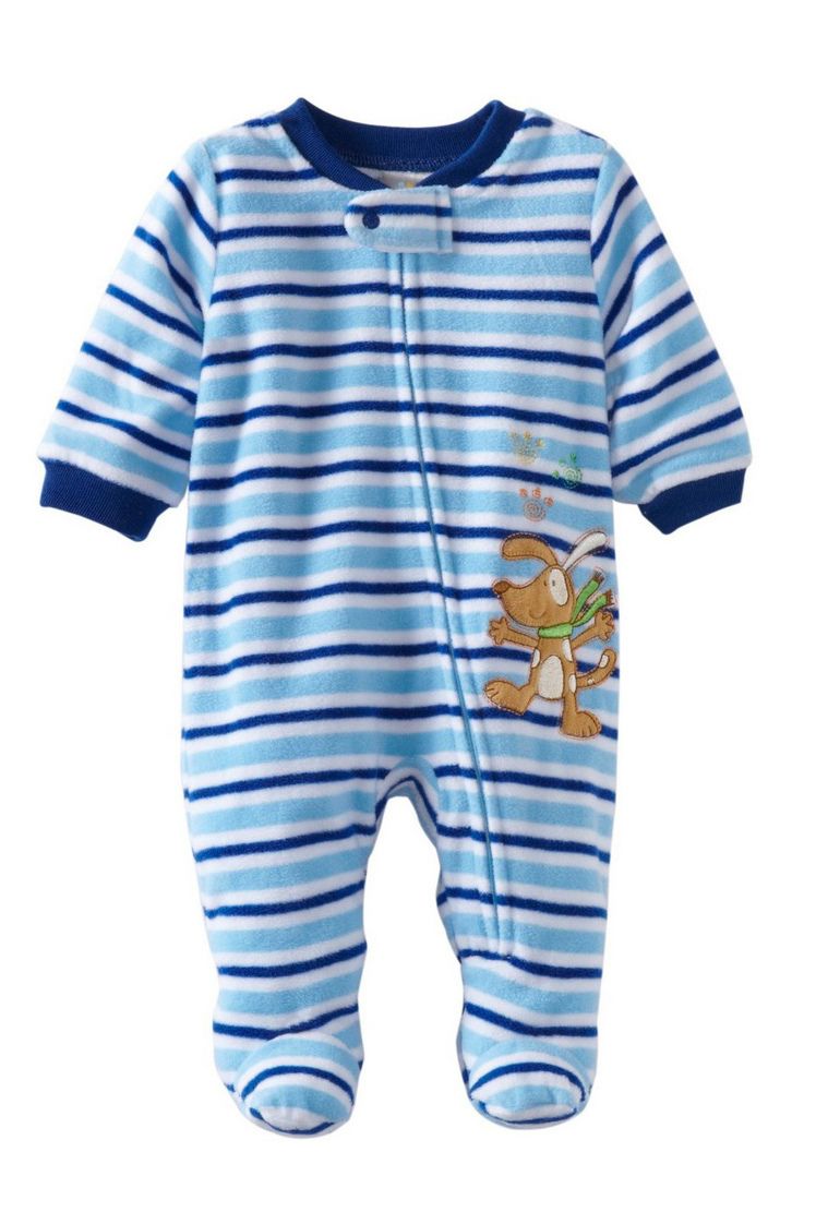 Absorba Infant Boys 1 Piece Blue Striped Polar Fleece Footed Blanket 