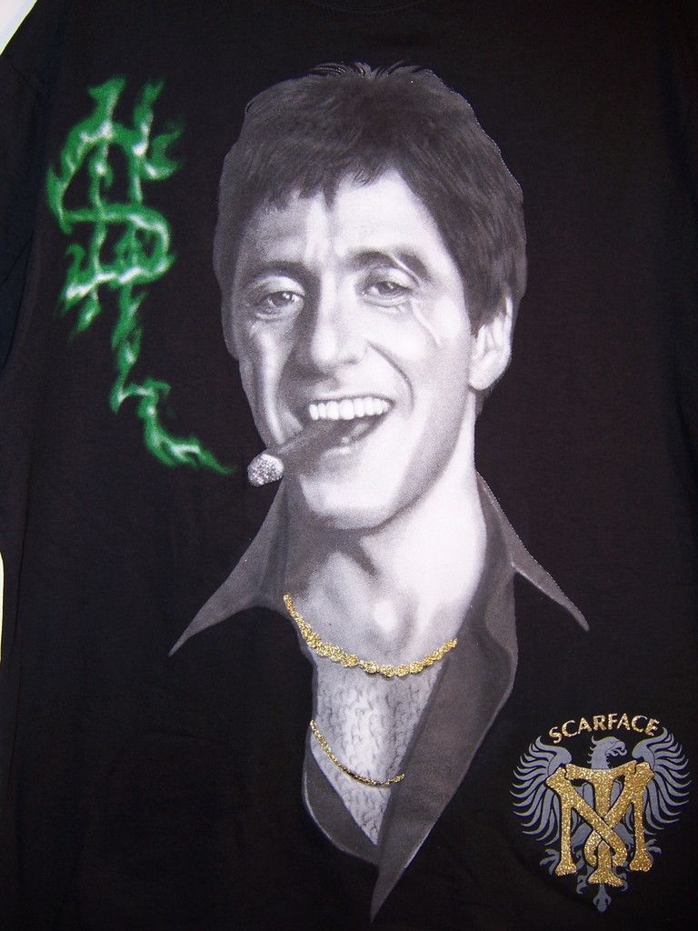 Al Pacino Scarface Tony Montana Cigar Hip Hop T Shirt