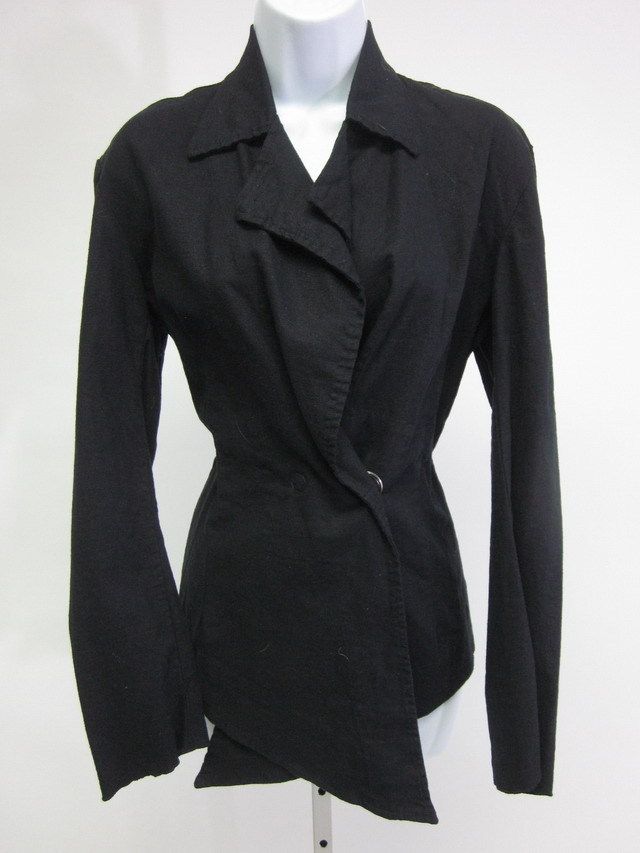 NWT CYNTHIA ASHBY Black One Button Black Jacket Coat Size Small