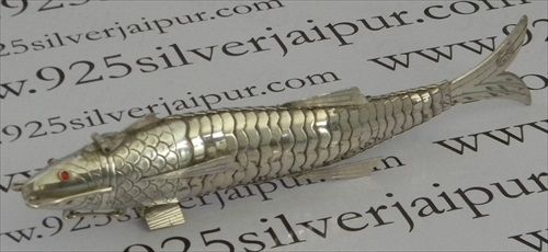  Figurine Sterling Silver Arowana Fish Box Gift Articles Colectible
