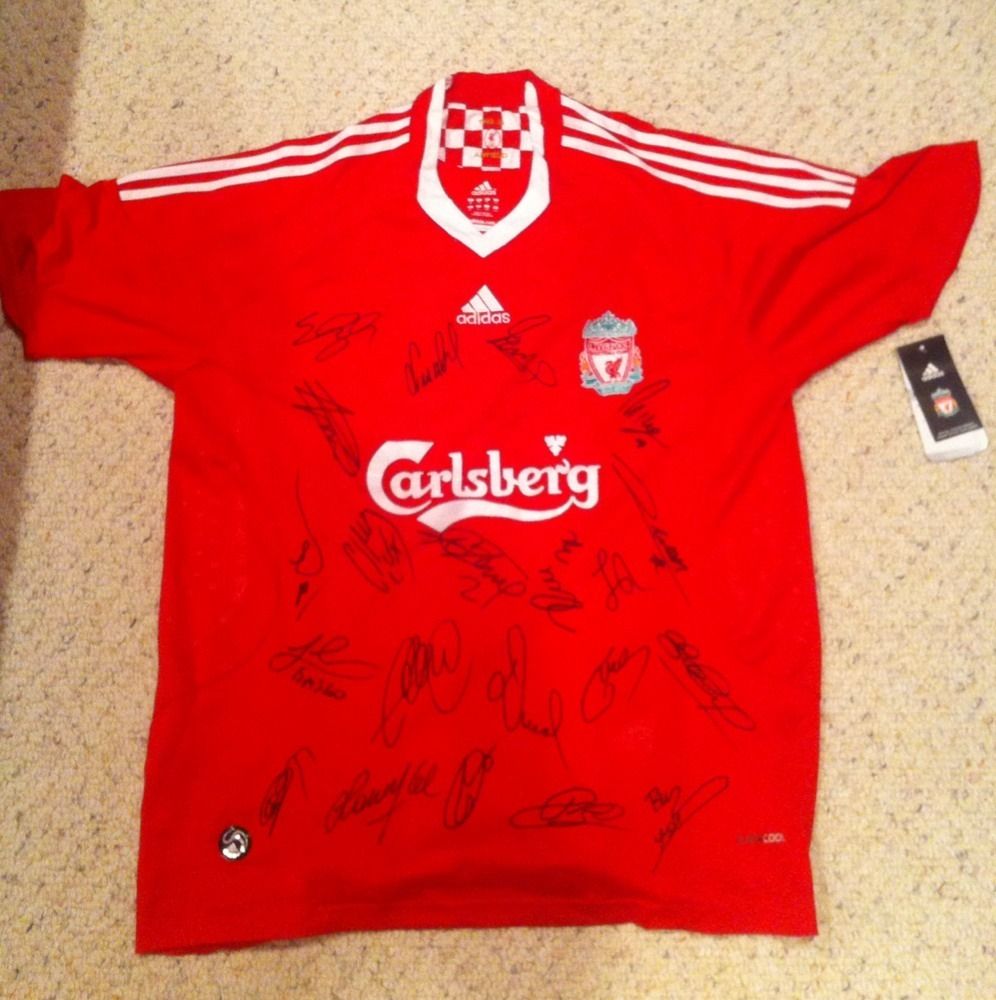 Liverpool Team Autographed Signed Jersey 2009 2010