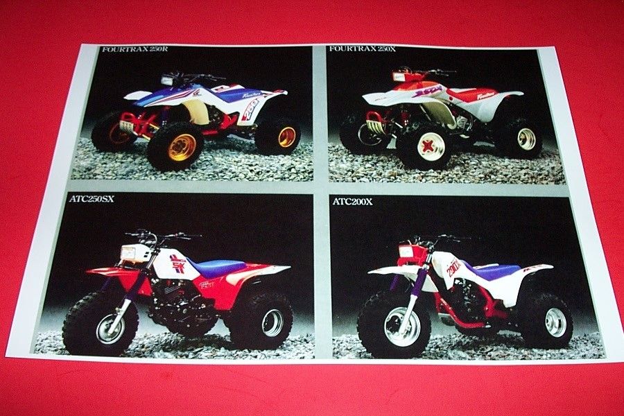 87 Honda ATV ATC Performance Line Up Poster 250R TRX