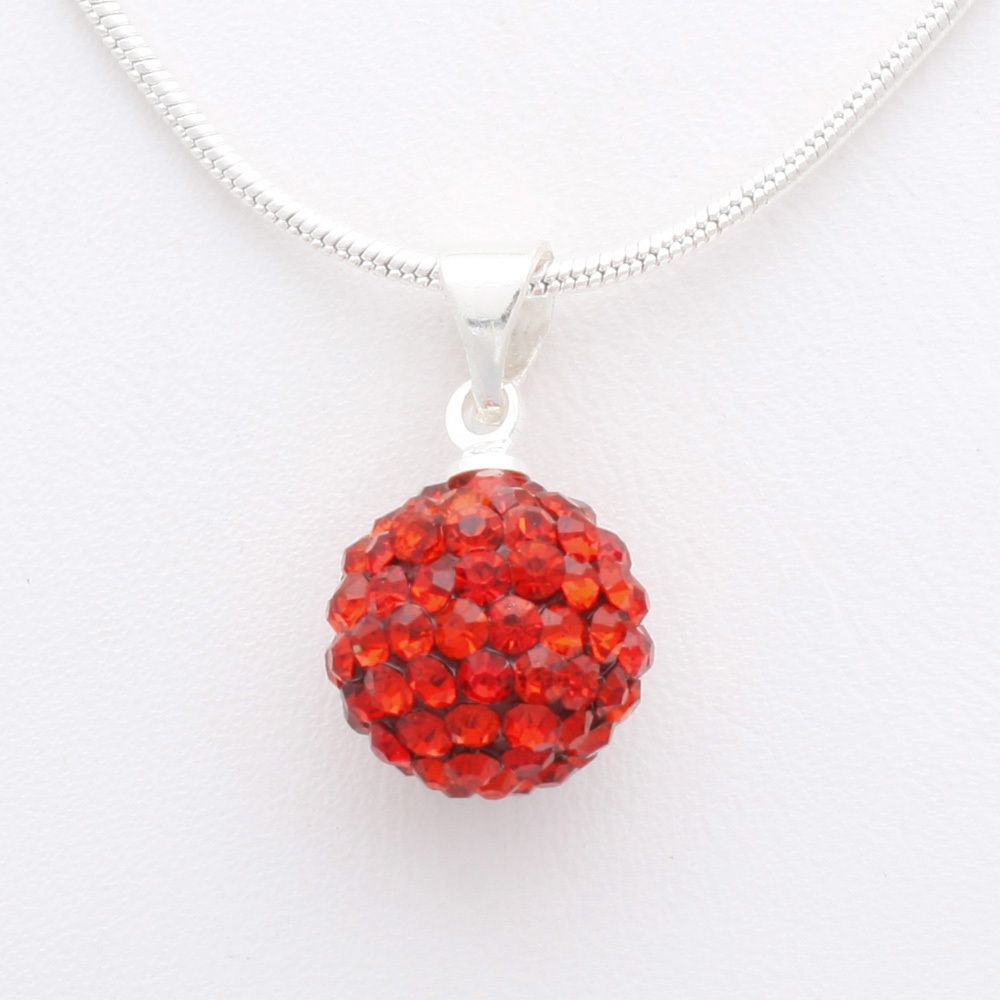 Red Crystal Disco Ball Pendant Necklace Gift Boxs 67
