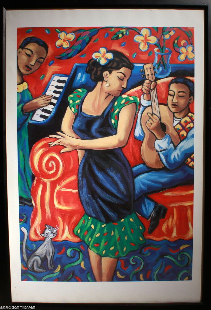 Large Latin Dance Music Framed Painting Reprint