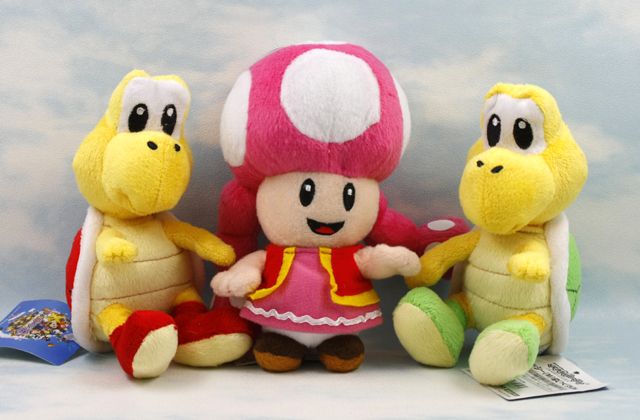 super mario bros koopa troopa toadette 6 6.5 soft plush doll toy lot 