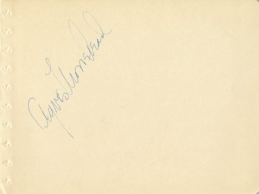 Agnes Moorehead American Actress Authentic Autographed Album Page