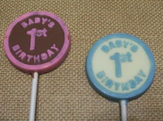 Babys First 1st Birthday Chocolate Lollipops Favors