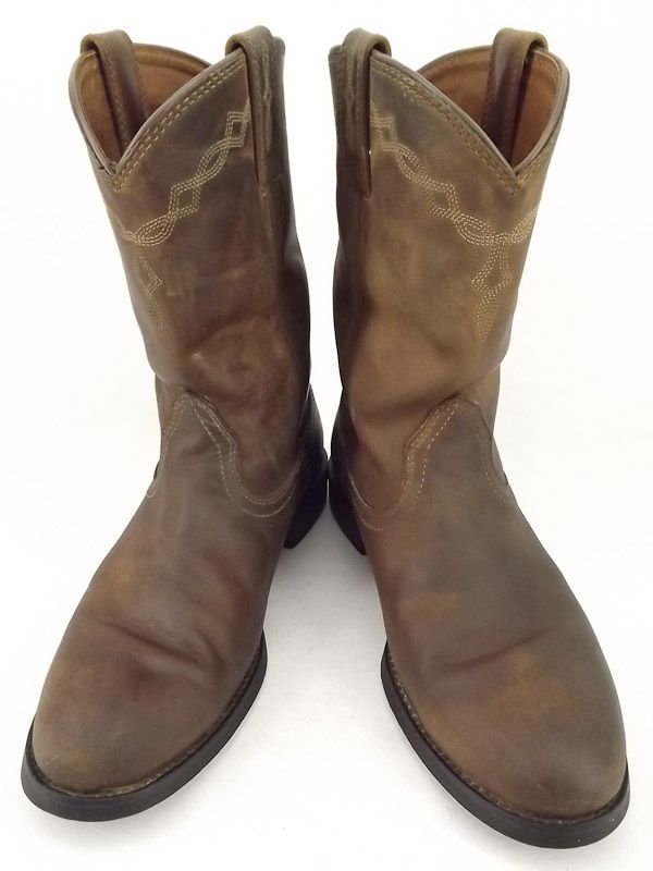   cowboy boots dark brown leather Ariat ATS Heritage 7 5 B western roper